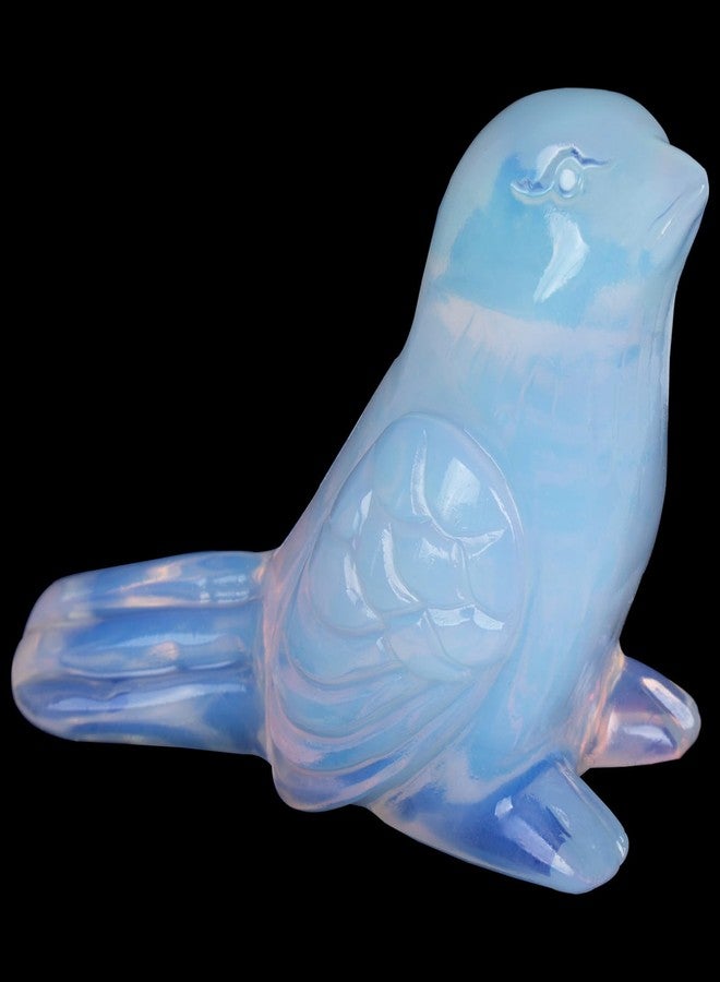 Ytbeoxk Opalite Crystal Bird Carving Hand Carved Gemstone Bird Figurine 2.4 Inch Polished Animal Sculpture Healing Stone Home Office Desk Decoration Gift Collection - Image 1